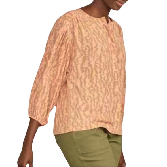 Elizabeth and James Tops - Elizabeth and James Peach Long Blouson Sleeve Placket Front Blouse size Medium
